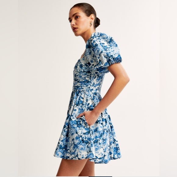 NWT Abercrombie Emerson Waisted Poplin Mini Dress - Picture 6 of 7